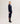 Robe longue en laine mérinos fine - Bleu Marine