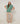 Long, high-neck, short-sleeved heather sweater - Green