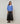 Pull col V oversize en laine - Bleu Horizon