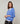 Pull col V oversize en laine - Bleu Horizon