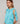 Silk round neck twin set - Turquoise Blue