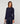 Långärmad tröja med peplum - Marinblå