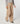 Stickade byxor med vida ben - Beige